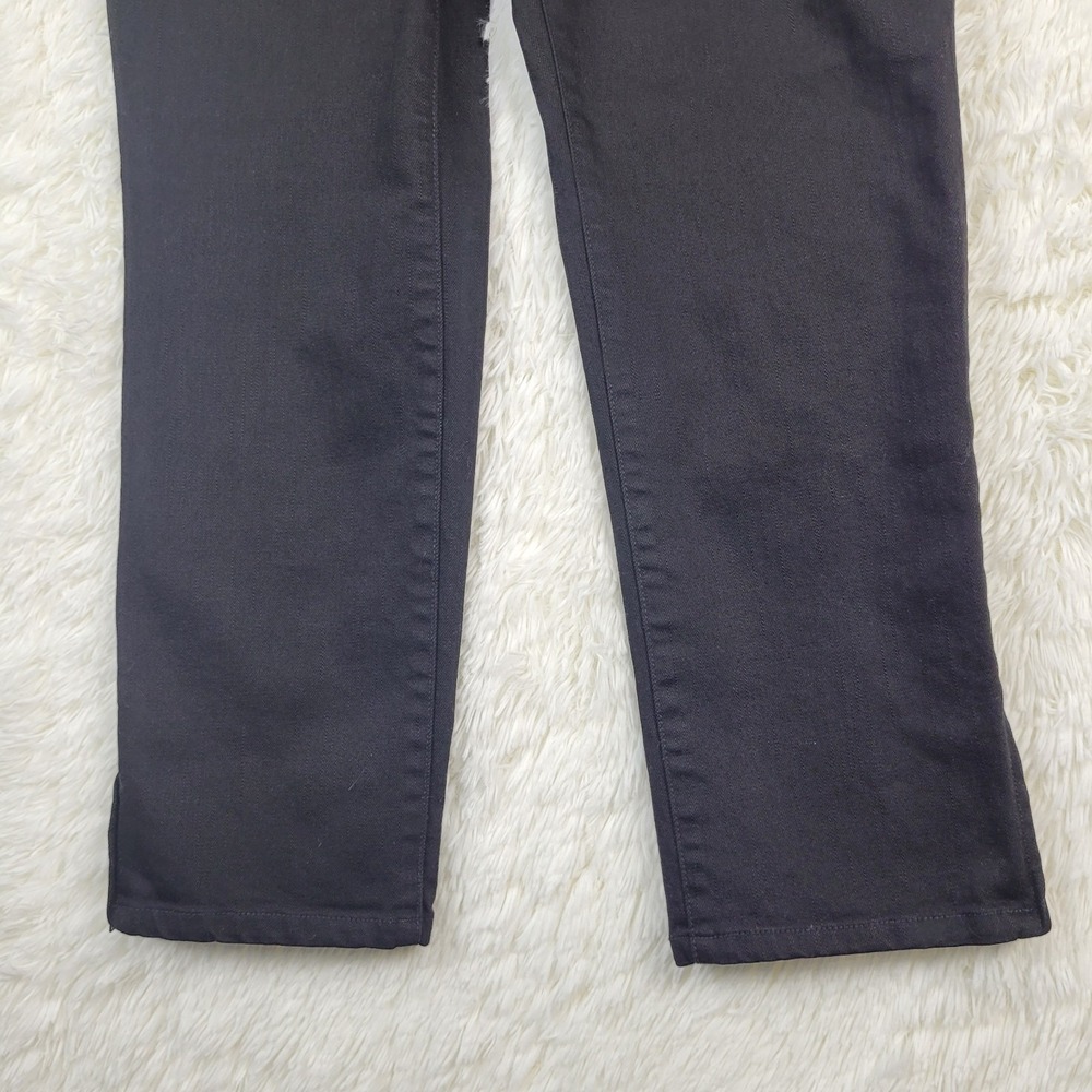 Lauren Jeans Womens Sz 12 Black Zip Hem Jeans Modern Straight Leg City - Picture 3 of 11